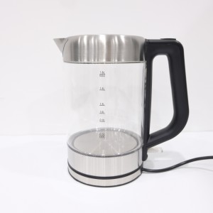 304 Stainless Steel High Quality Electric Glass Tea Kettle with Blue LED Light