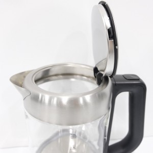 304 Stainless Steel High Quality Electric Glass Tea Kettle with Blue LED Light