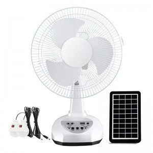 Solar Powered AC/DC 2 Speeds USB Ports Home Office Cooling Air Electric Fan