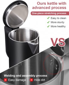 Home Kitchen Appliances 1.8L 1500W Over-Dry Protection Double Layer Electric Kettle